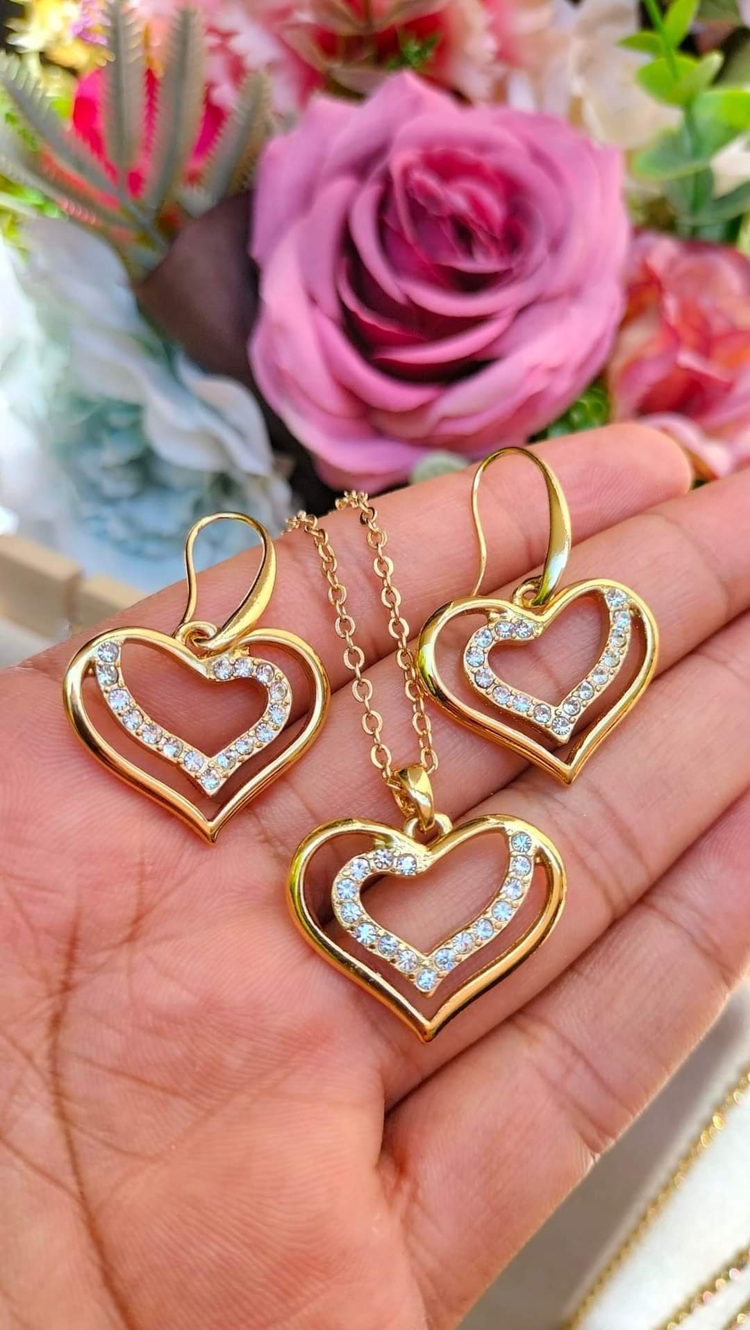 Conjunto Corazones Colgantes